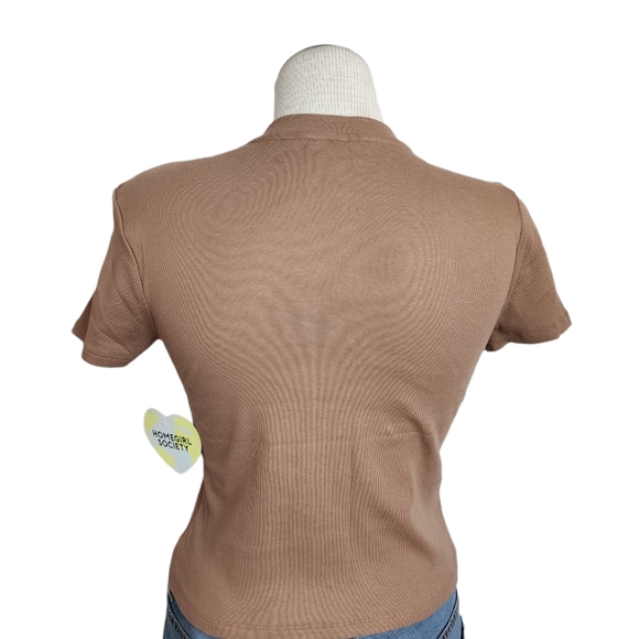 Homegirl Society Utah National Park Zion Graphic Brown Cropped Tee Size L NWT - Picture 2 of 5